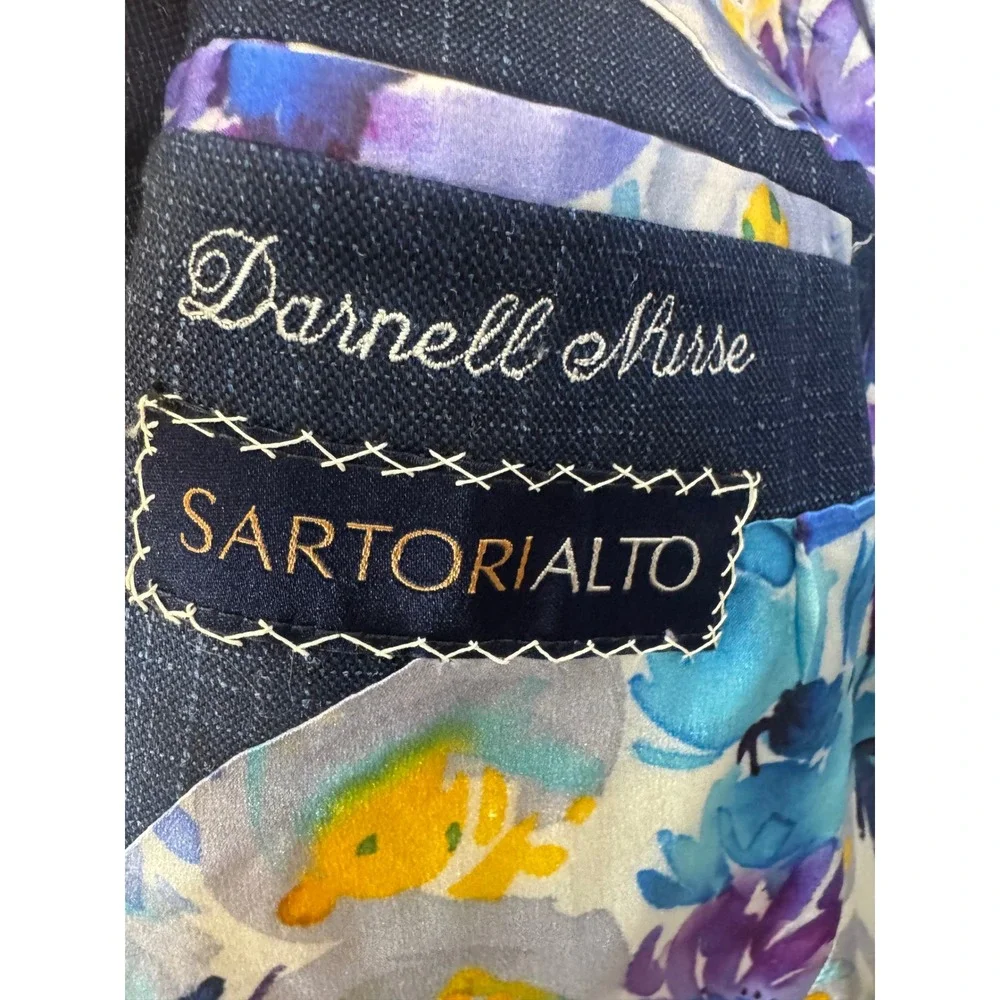 Sartorialto Loro Piana Wool Cashmere Bespoke Blazer Blue Check Oilers Nurse 42